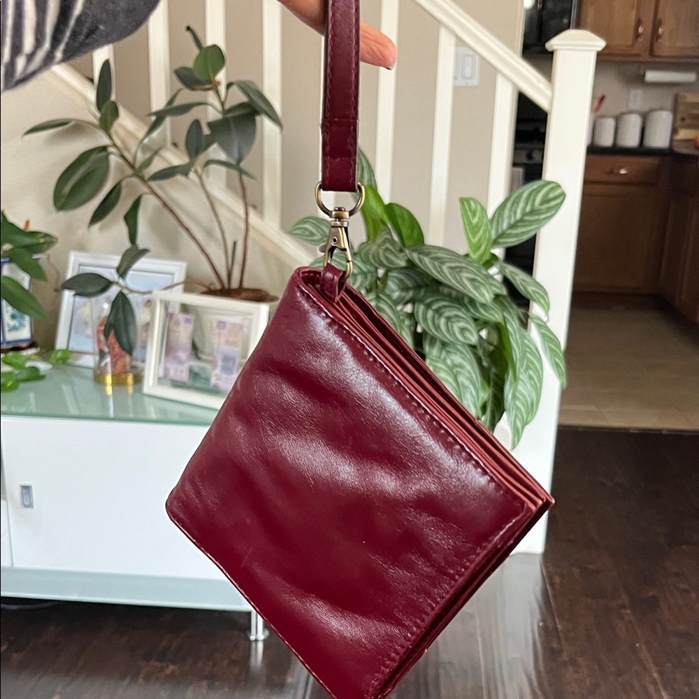 Latico Deep Red Leather Wristlet